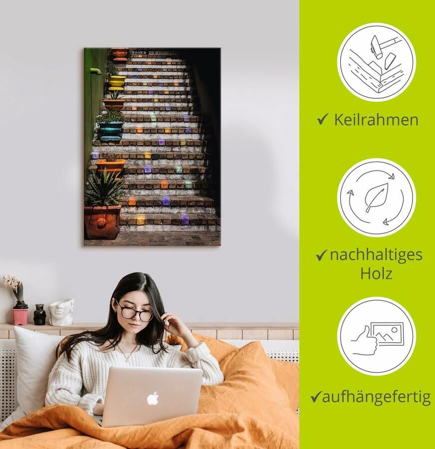 Artland Artprint De trap als artprint op linnen poster muursticker in verschillende maten - Foto 2