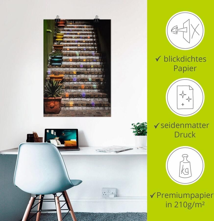 Artland Artprint De trap als artprint op linnen poster muursticker in verschillende maten - Foto 3