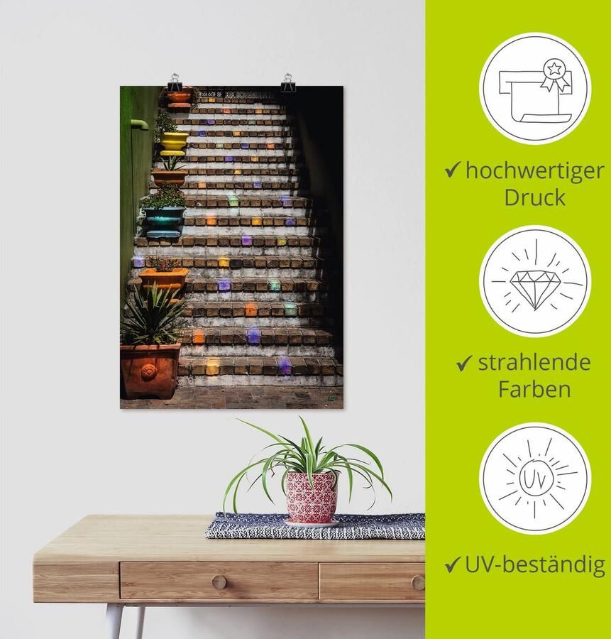 Artland Artprint De trap als artprint op linnen poster muursticker in verschillende maten - Foto 4