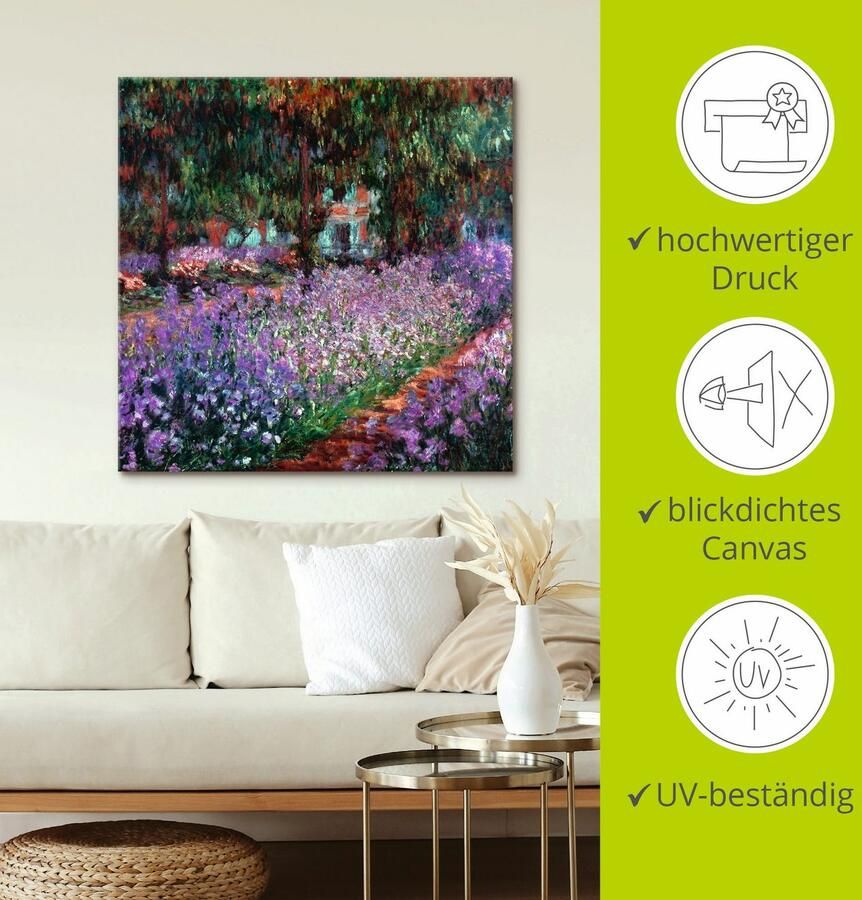 Artland Artprint De tuin van de kunstenaar bij Giverny als artprint van aluminium artprint voor buiten artprint op linnen in verschillende maten - Foto 3