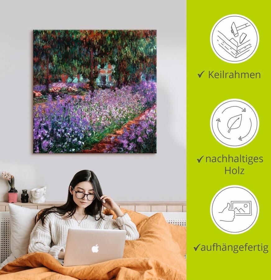 Artland Artprint De tuin van de kunstenaar bij Giverny als artprint van aluminium artprint voor buiten artprint op linnen in verschillende maten - Foto 2