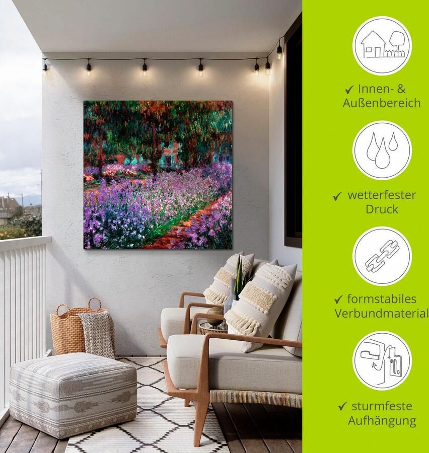 Artland Artprint De tuin van de kunstenaar bij Giverny als artprint van aluminium artprint voor buiten artprint op linnen in verschillende maten - Foto 4