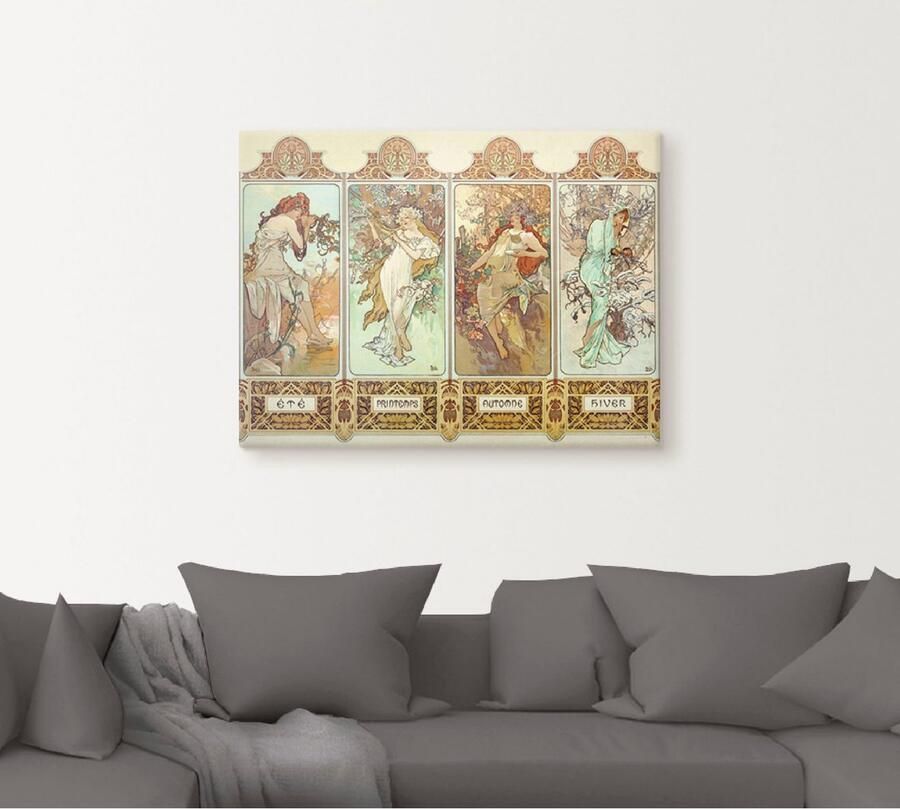 Artland Artprint De vier seizoenen 1896 als artprint op linnen muursticker in verschillende maten - Foto 4