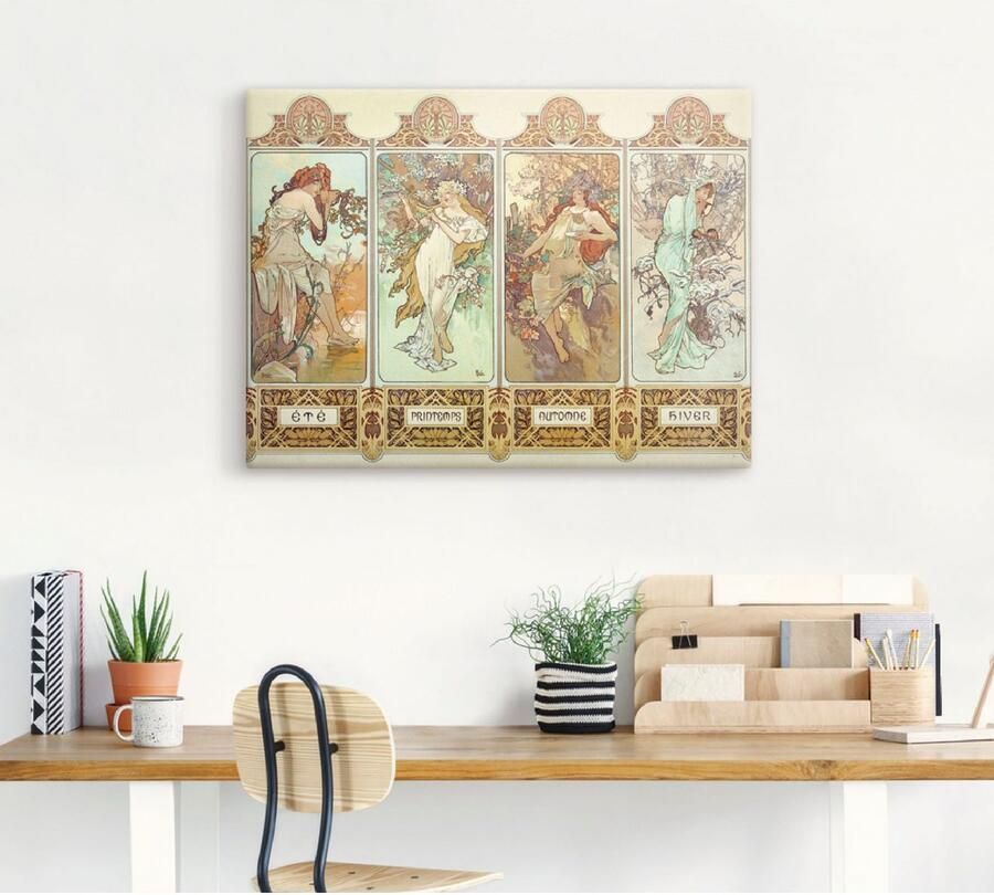 Artland Artprint De vier seizoenen 1896 als artprint op linnen muursticker in verschillende maten - Foto 3