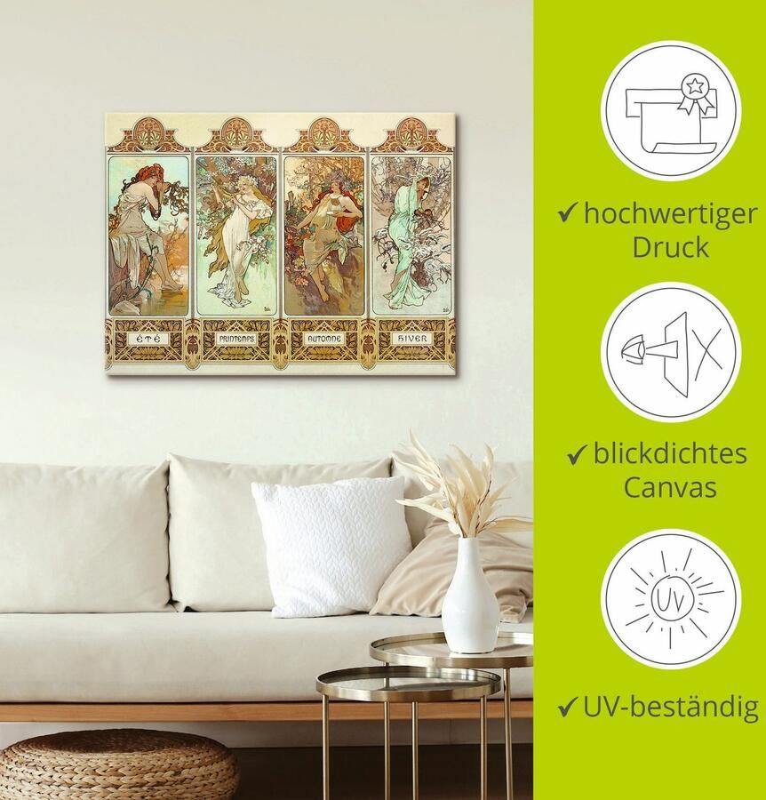 Artland Artprint De vier seizoenen 1896 als artprint op linnen muursticker in verschillende maten - Foto 2
