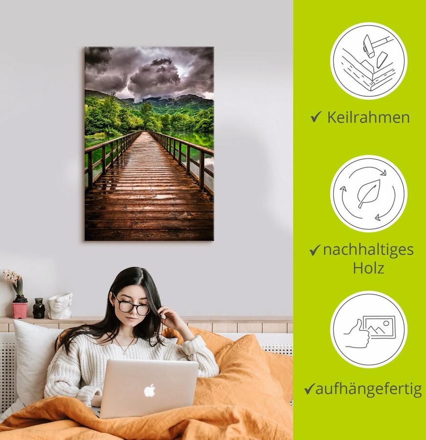 Artland Artprint De weg naar eindeloosheid als artprint op linnen muursticker in verschillende maten