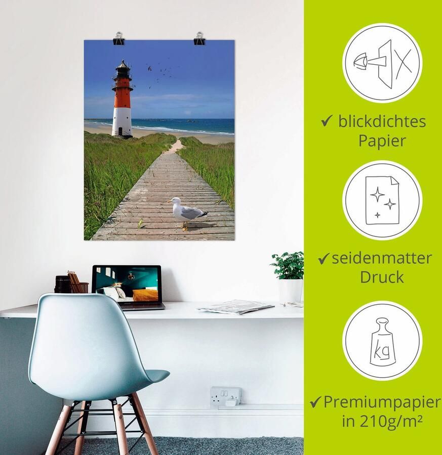 Artland Artprint De weg naar zee als artprint op linnen poster in verschillende formaten maten - Foto 2