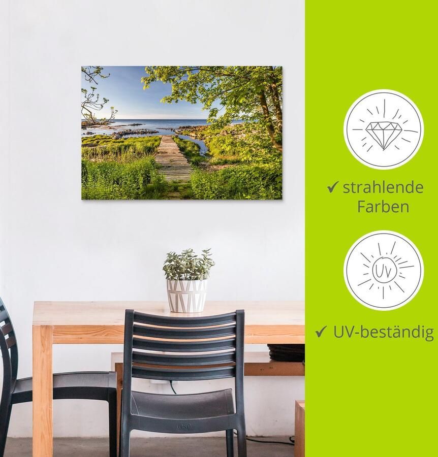 Artland Artprint De weg naar zee op Bornholm als artprint van aluminium artprint op linnen muursticker of poster in verschillende maten - Foto 3