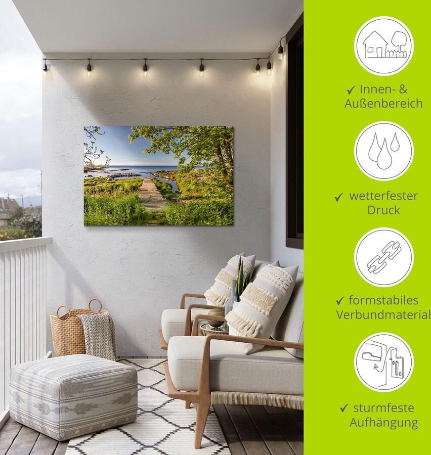 Artland Artprint De weg naar zee op Bornholm als artprint van aluminium artprint op linnen muursticker of poster in verschillende maten - Foto 5