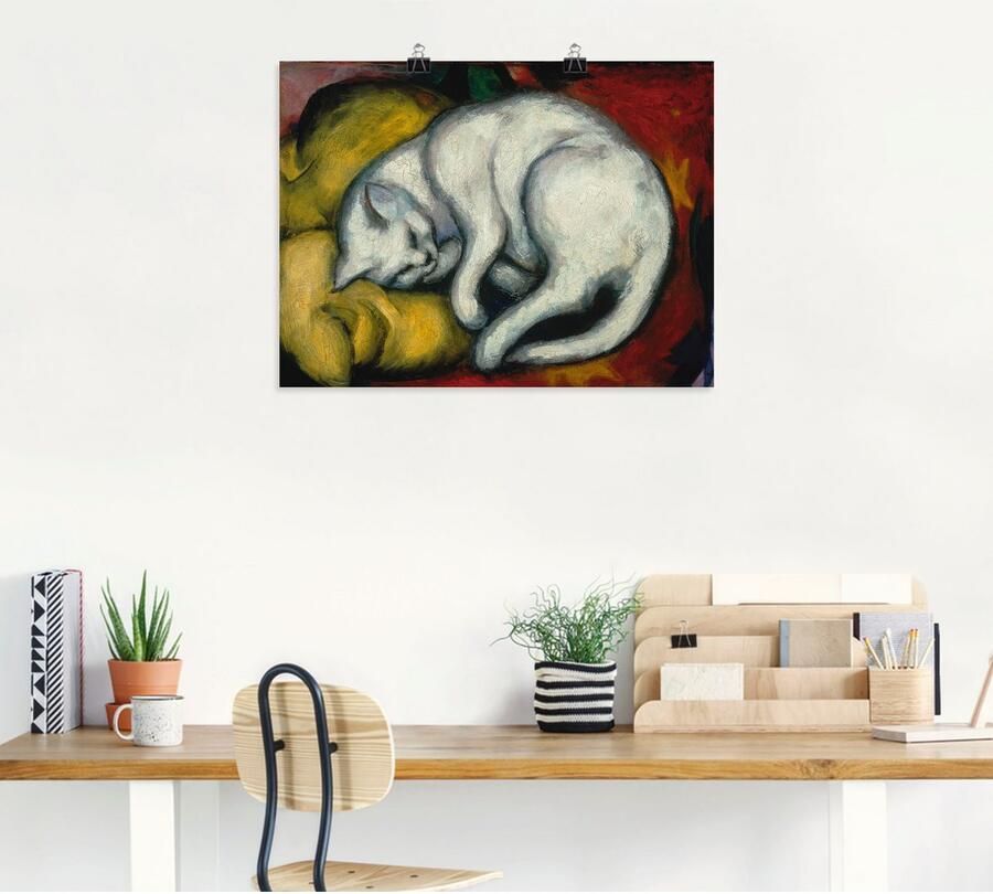 Artland Artprint De witte kat. 1912 als artprint van aluminium artprint voor buiten artprint op linnen poster in verschillende maten. maten - Foto 5