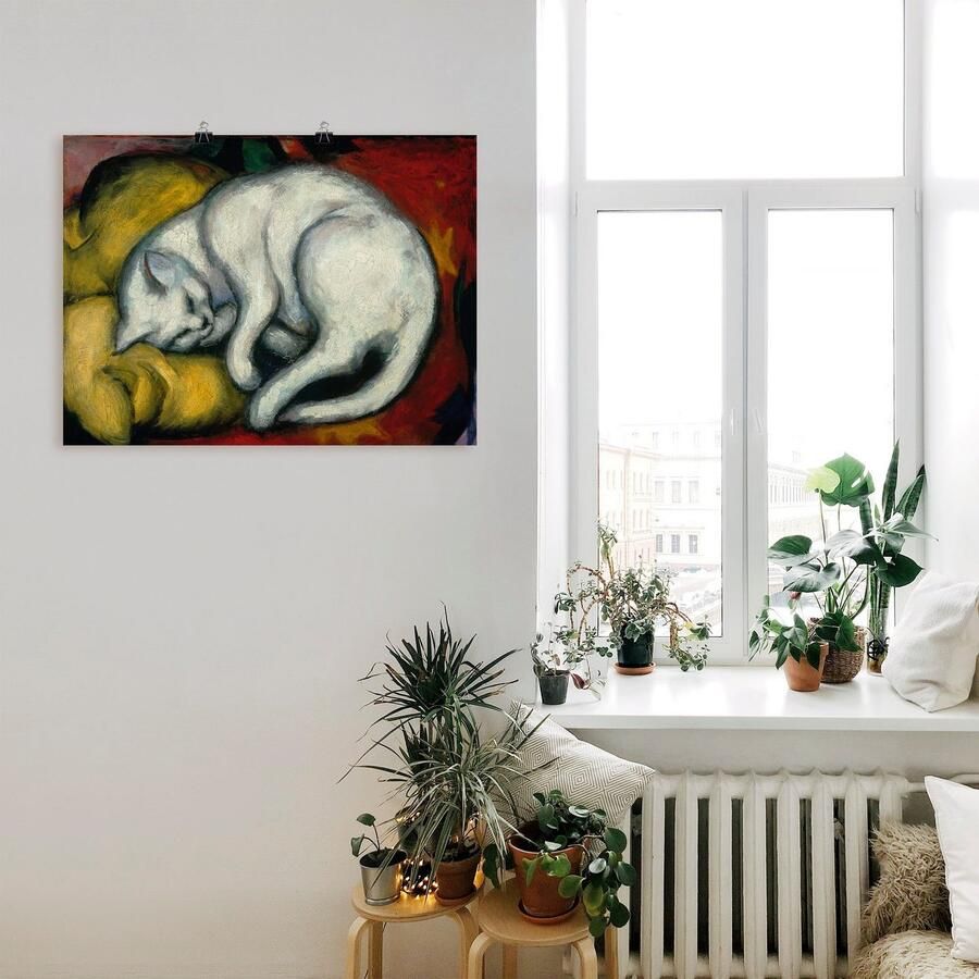 Artland Artprint De witte kat. 1912 als artprint van aluminium artprint voor buiten artprint op linnen poster in verschillende maten. maten - Foto 2