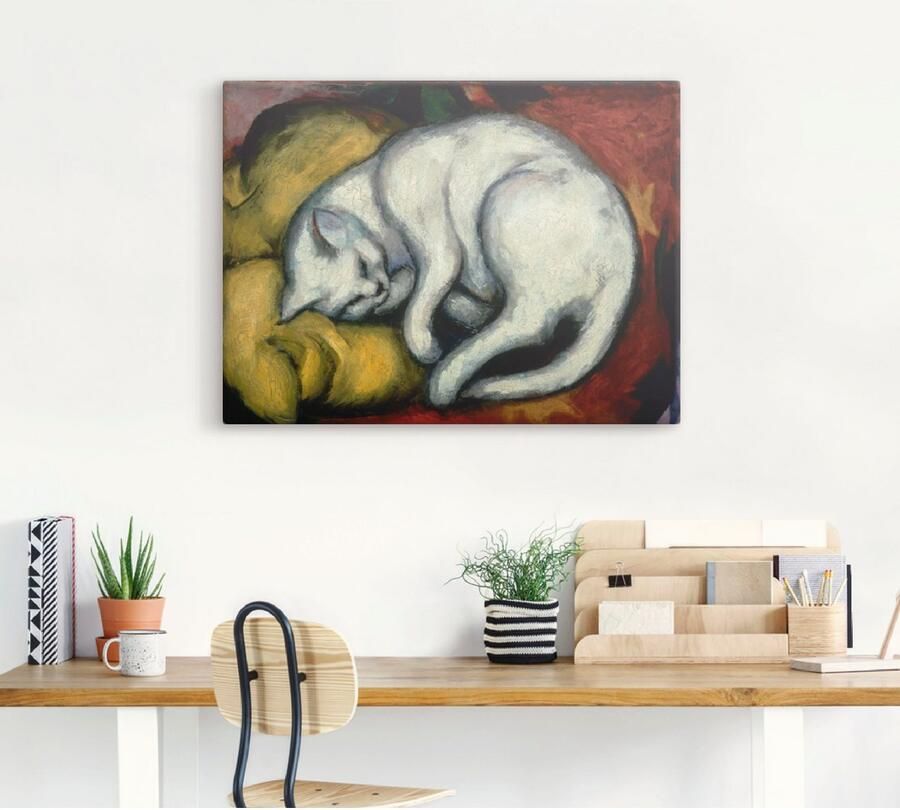 Artland Artprint De witte kat. 1912 als artprint van aluminium artprint voor buiten artprint op linnen poster in verschillende maten. maten - Foto 4