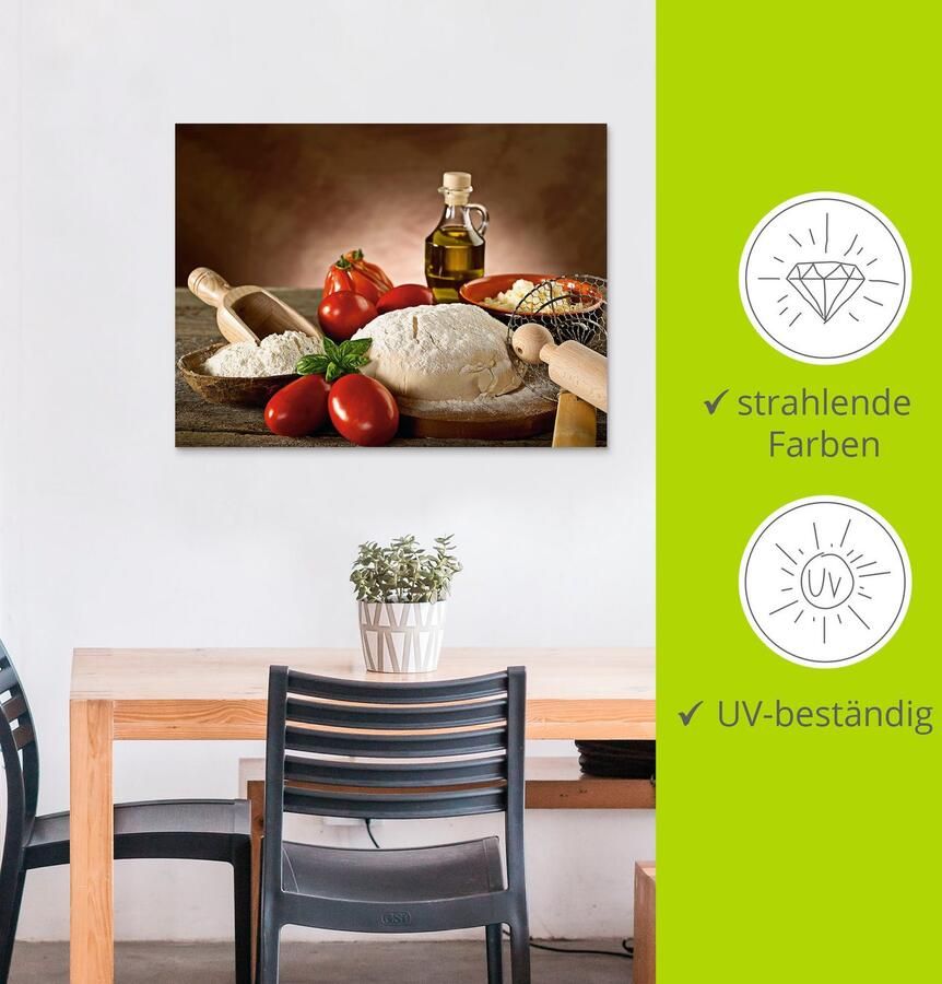 Artland Artprint Deeg voor pizza als artprint van aluminium artprint voor buiten artprint op linnen poster in verschillende maten. maten - Foto 3