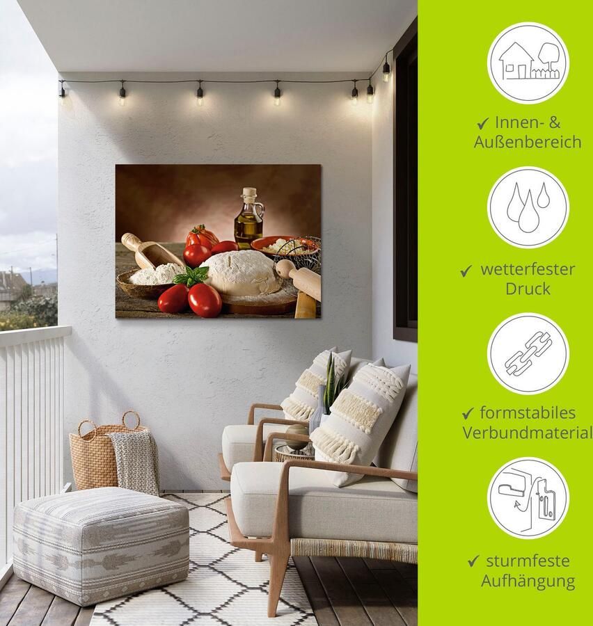 Artland Artprint Deeg voor pizza als artprint van aluminium artprint voor buiten artprint op linnen poster in verschillende maten. maten - Foto 4