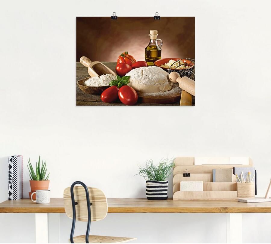 Artland Artprint Deeg voor pizza als artprint van aluminium artprint voor buiten artprint op linnen poster in verschillende maten. maten - Foto 5