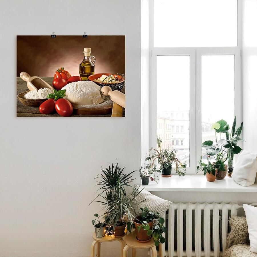 Artland Artprint Deeg voor pizza als artprint van aluminium artprint voor buiten artprint op linnen poster in verschillende maten. maten - Foto 2