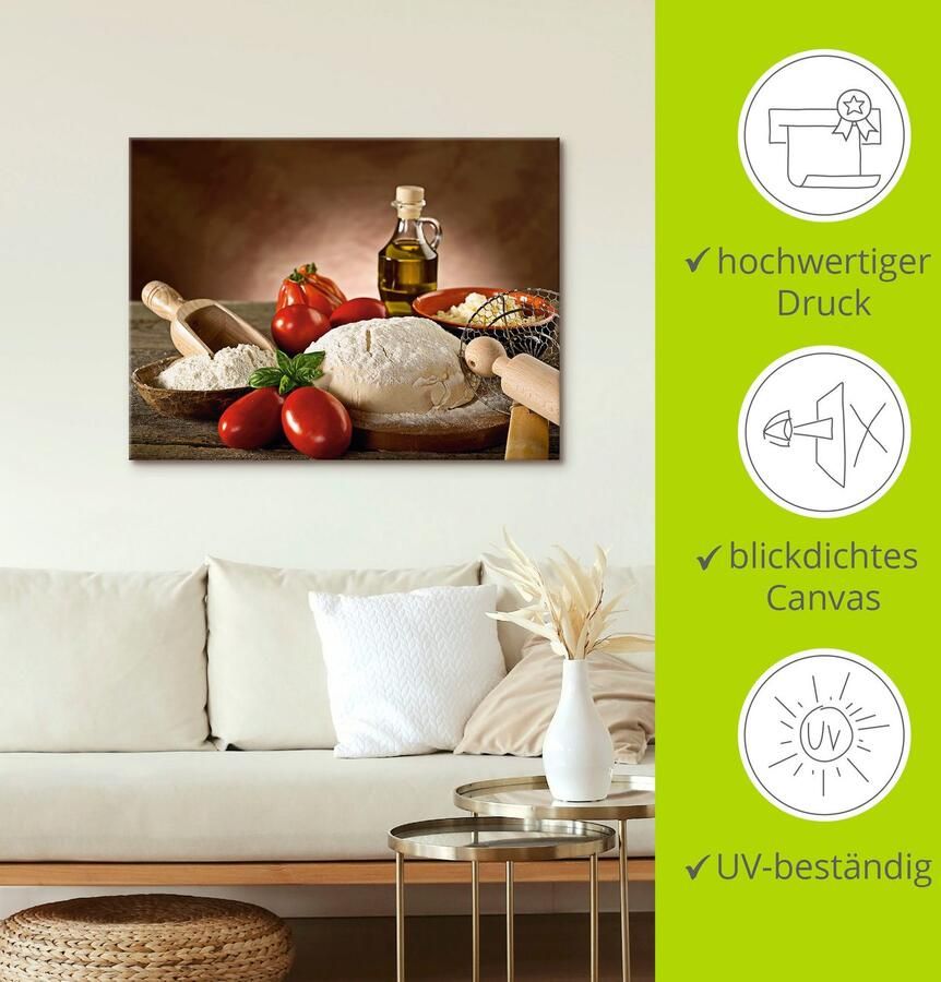 Artland Artprint Deeg voor pizza als artprint van aluminium artprint voor buiten artprint op linnen poster in verschillende maten. maten - Foto 4