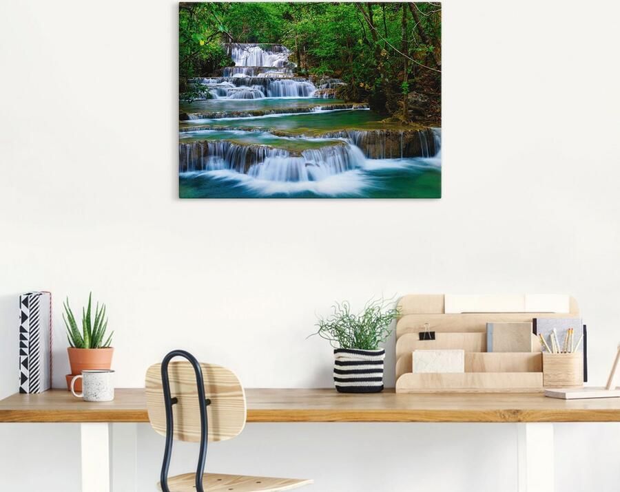 Artland Artprint Diep bos waterval als artprint op linnen poster muursticker in verschillende maten - Foto 6