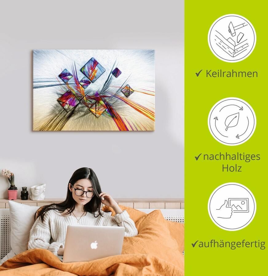 Artland Artprint Digitale abstracte schilderkunst als artprint op linnen poster in verschillende formaten maten - Foto 2