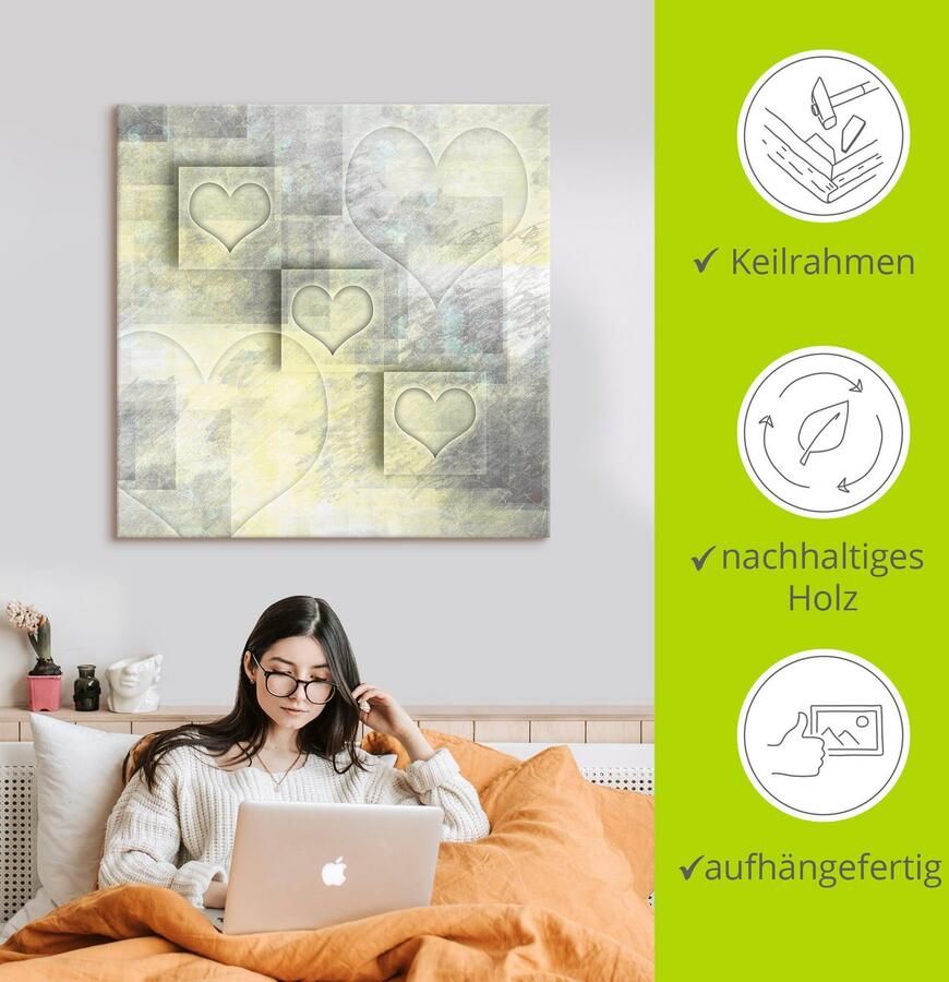 Artland Artprint Digitale kunst harten als artprint van aluminium artprint voor buiten artprint op linnen in verschillende maten