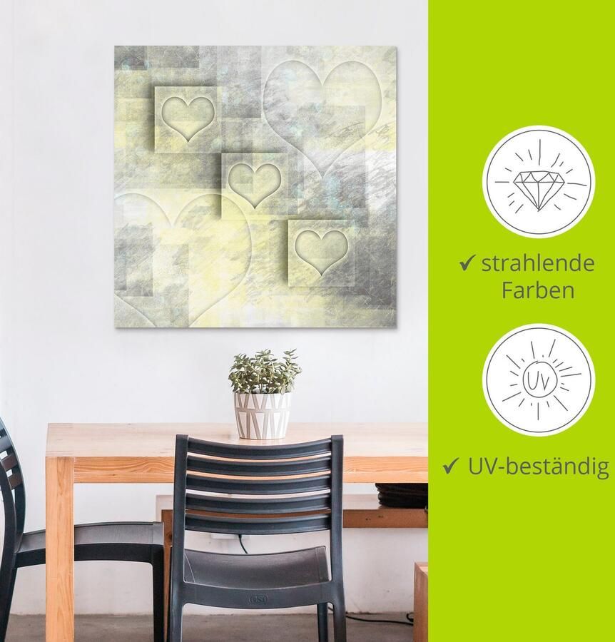 Artland Artprint Digitale kunst harten als artprint van aluminium artprint voor buiten artprint op linnen in verschillende maten - Foto 2