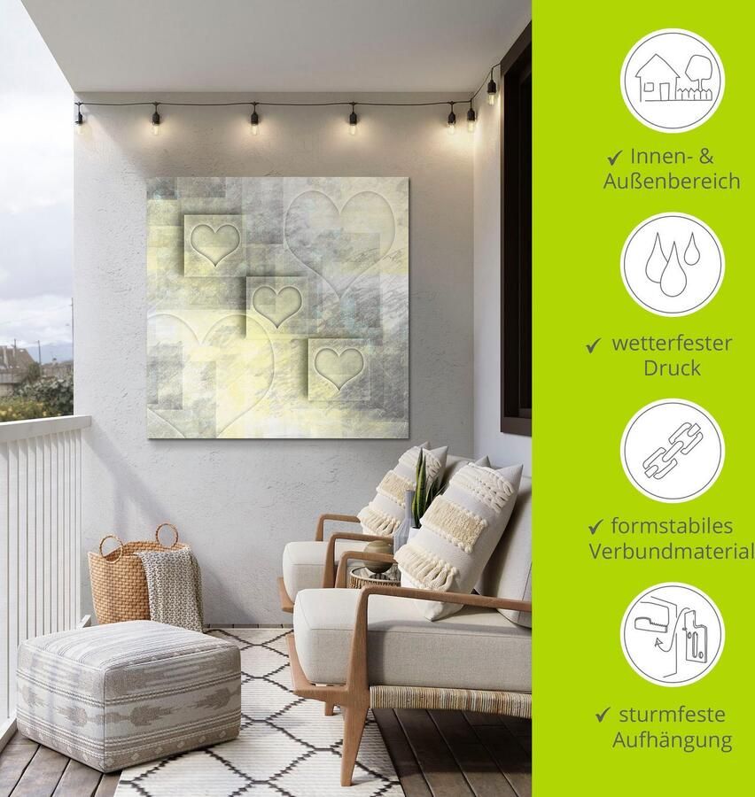 Artland Artprint Digitale kunst harten als artprint van aluminium artprint voor buiten artprint op linnen in verschillende maten - Foto 3