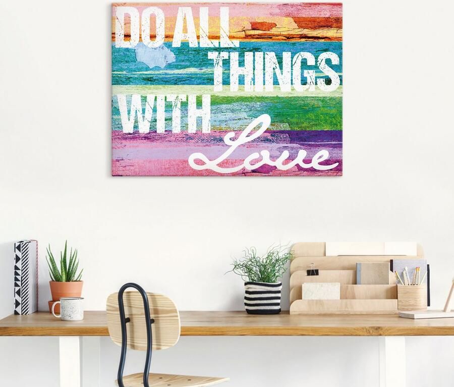 Artland Artprint Doe alles met liefde als artprint van aluminium artprint voor buiten artprint op linnen poster in verschillende maten. maten - Foto 6