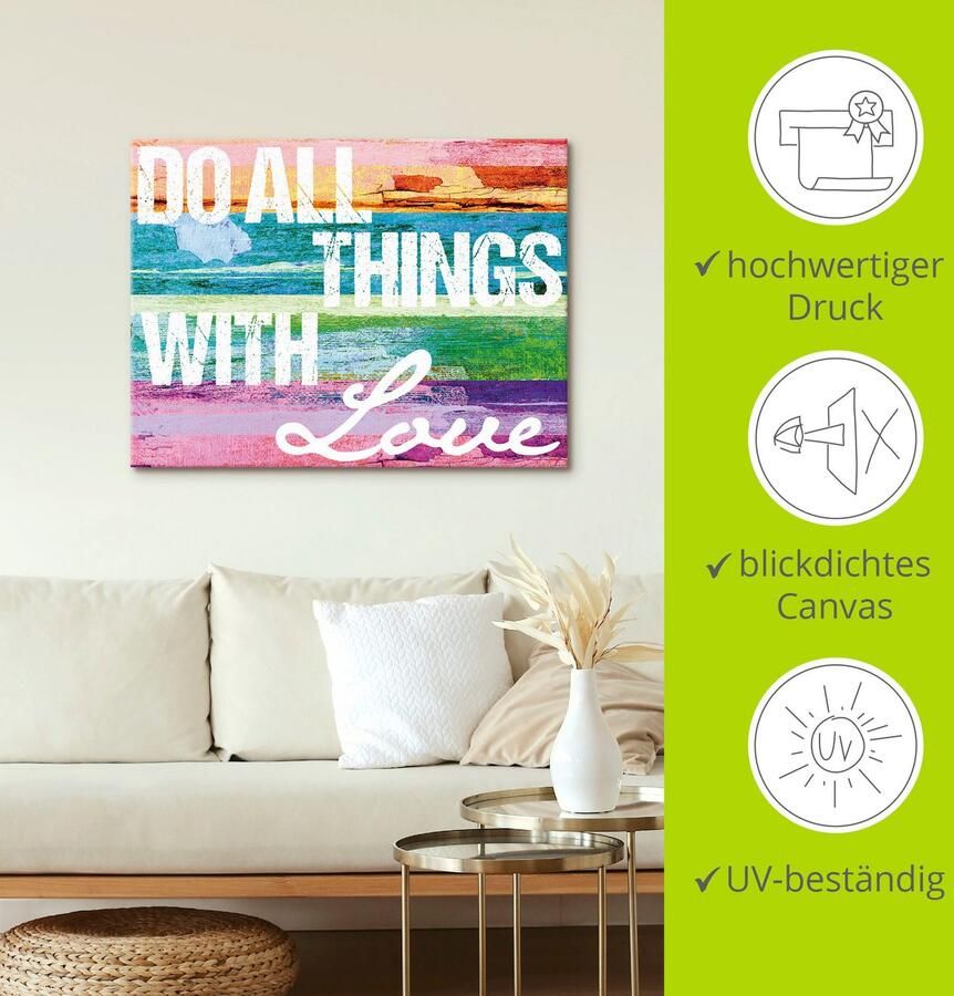 Artland Artprint Doe alles met liefde als artprint van aluminium artprint voor buiten artprint op linnen poster in verschillende maten. maten - Foto 3