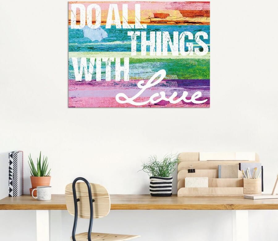 Artland Artprint Doe alles met liefde als artprint van aluminium artprint voor buiten artprint op linnen poster in verschillende maten. maten - Foto 6