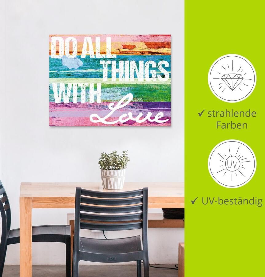 Artland Artprint Doe alles met liefde als artprint van aluminium artprint voor buiten artprint op linnen poster in verschillende maten. maten - Foto 3