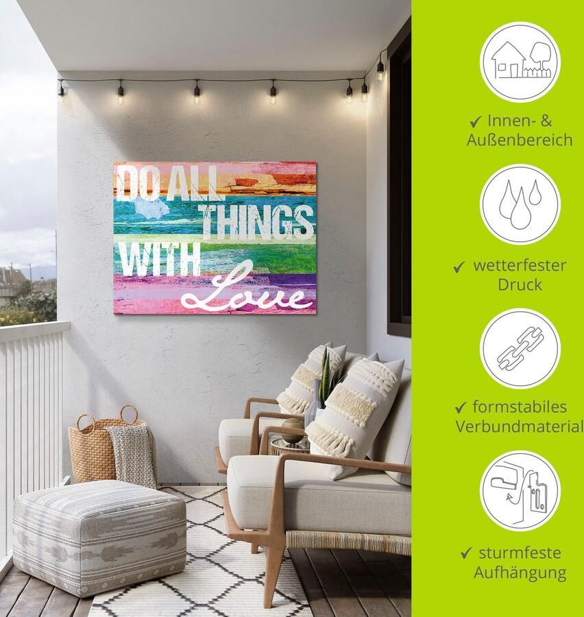 Artland Artprint Doe alles met liefde als artprint van aluminium artprint voor buiten artprint op linnen poster in verschillende maten. maten - Foto 5