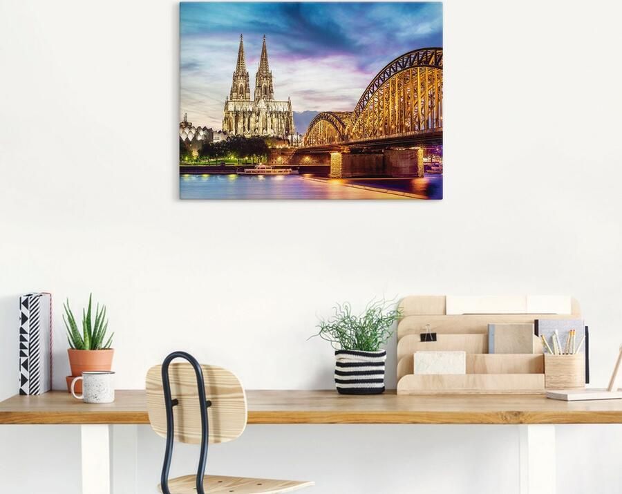 Artland Artprint Domkerk en brug in Keulen als artprint op linnen poster in verschillende formaten maten - Foto 5