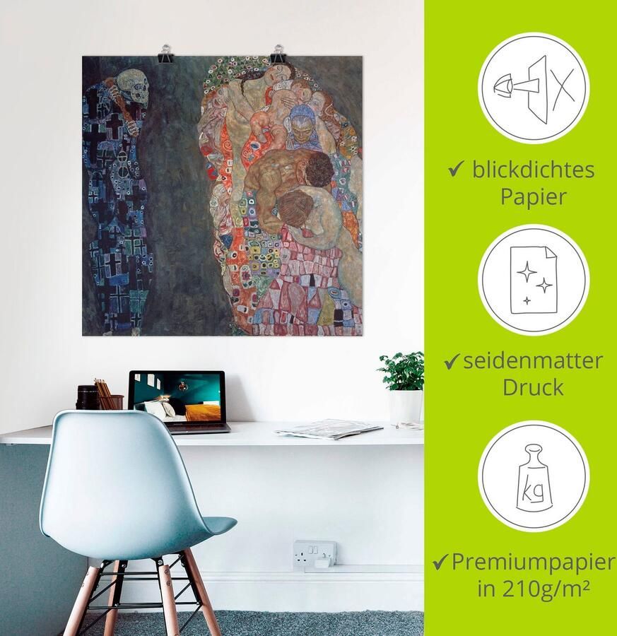 Artland Artprint Dood en leven. Voltooid in 1916. als artprint van aluminium artprint voor buiten artprint op linnen poster in verschillende maten. maten - Foto 2