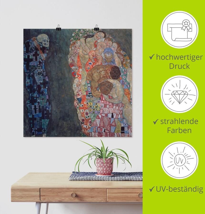 Artland Artprint Dood en leven. Voltooid in 1916. als artprint van aluminium artprint voor buiten artprint op linnen poster in verschillende maten. maten - Foto 3