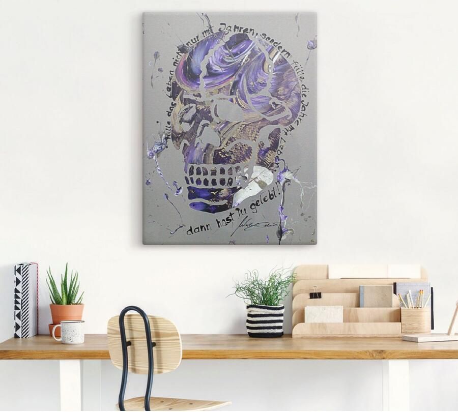 Artland Artprint op linnen Doodskop 3 - Foto 4