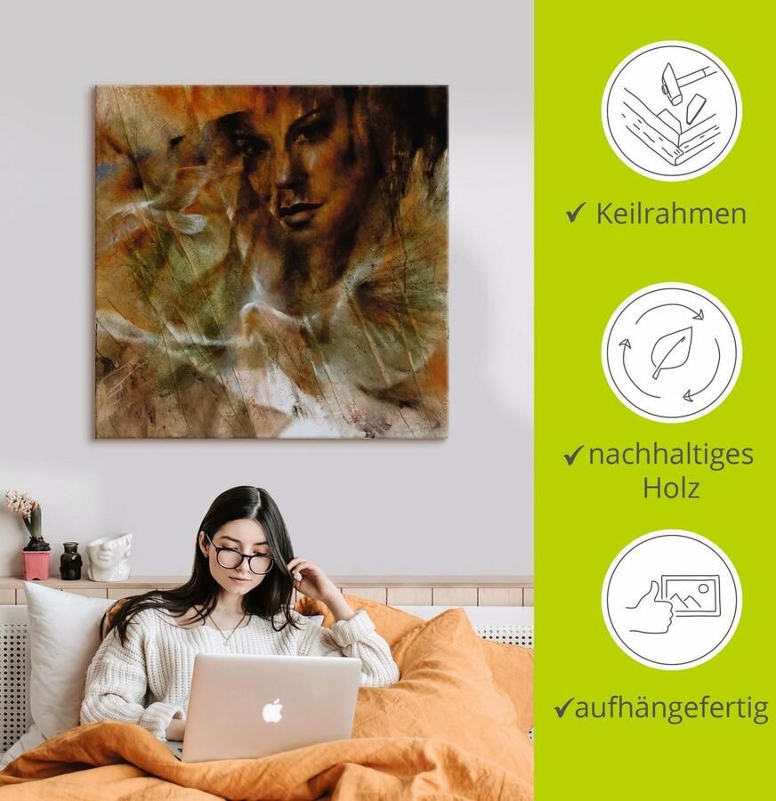 Artland Artprint Duif meeuw en Jana als artprint op linnen poster in verschillende formaten maten