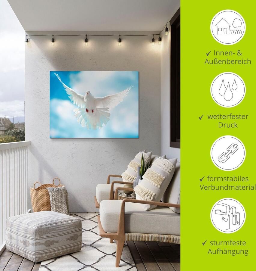 Artland Artprint Duif met gespreide vleugels als artprint van aluminium artprint voor buiten artprint op linnen poster in verschillende maten. maten - Foto 4