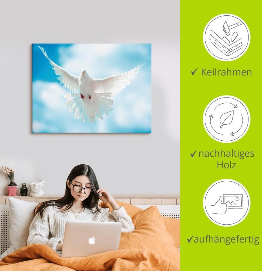 Artland Artprint Duif met gespreide vleugels als artprint van aluminium artprint voor buiten artprint op linnen poster in verschillende maten. maten - Foto 3