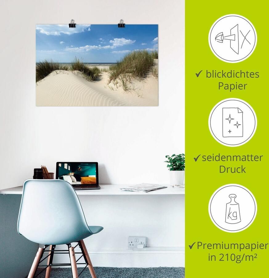 Artland Artprint Duin met uitzicht op zee als artprint van aluminium artprint voor buiten artprint op linnen poster in verschillende maten. maten - Foto 2