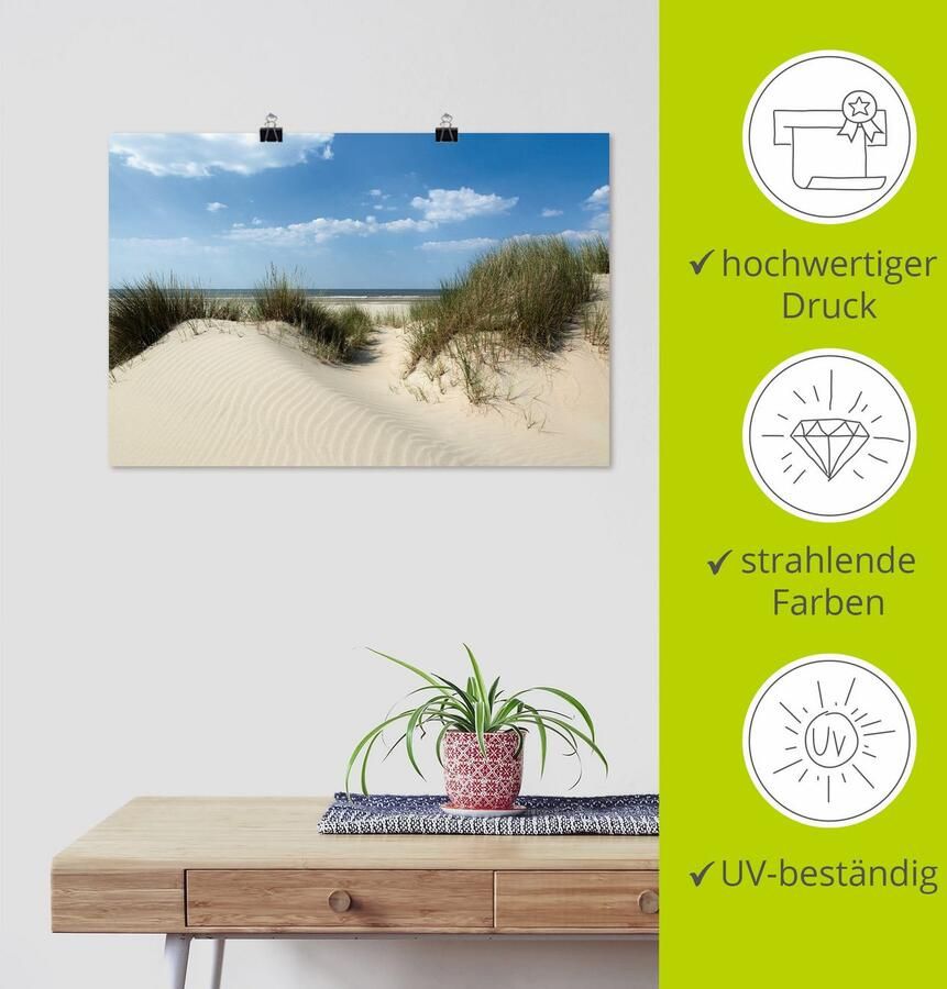 Artland Artprint Duin met uitzicht op zee als artprint van aluminium artprint voor buiten artprint op linnen poster in verschillende maten. maten - Foto 3