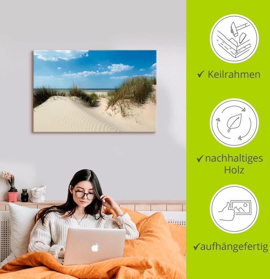 Artland Artprint Duin met uitzicht op zee als artprint van aluminium artprint voor buiten artprint op linnen poster in verschillende maten. maten