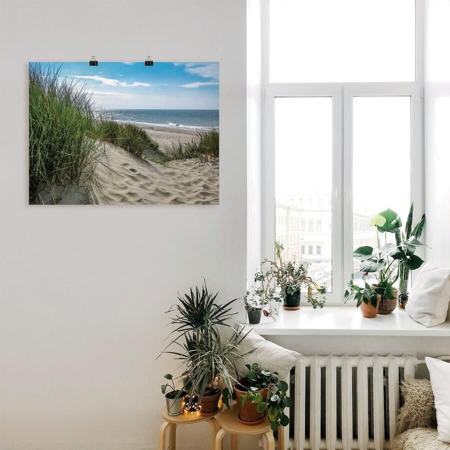 Artland Artprint Duinlandschap in de zomer aan de Noordzee als artprint van aluminium artprint voor buiten artprint op linnen poster muursticker