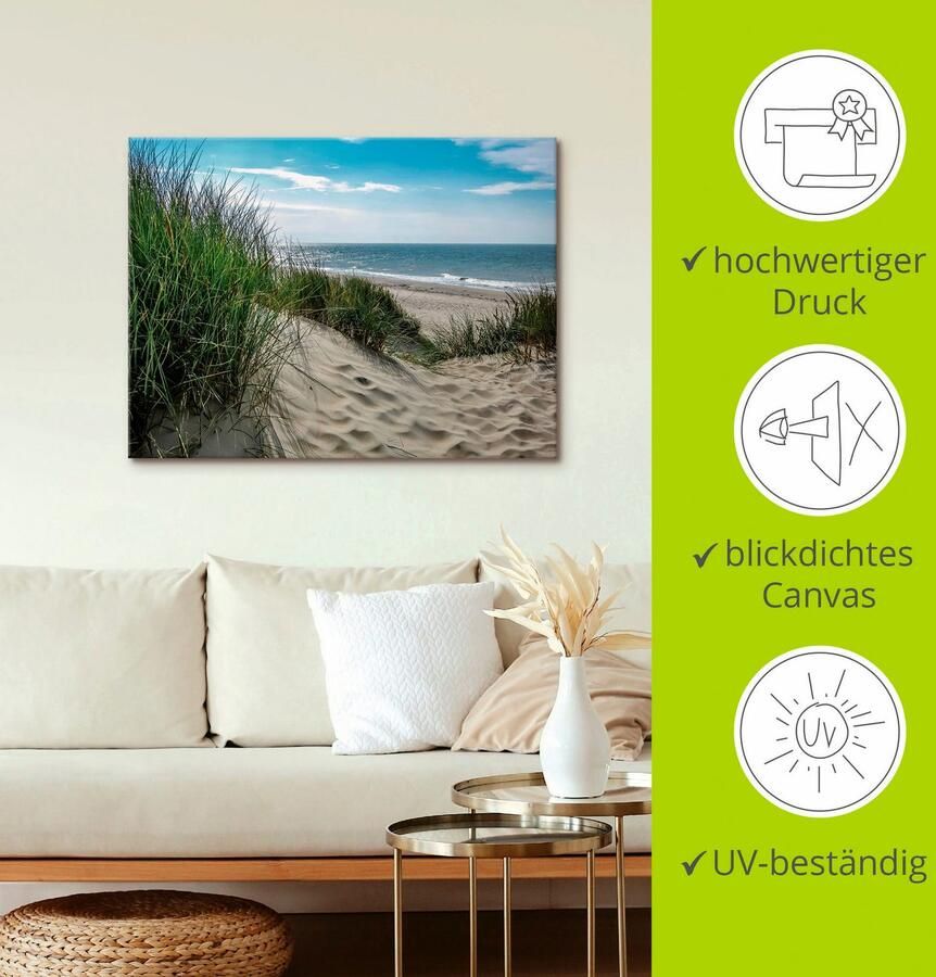 Artland Artprint Duinlandschap in de zomer aan de Noordzee als artprint van aluminium artprint voor buiten artprint op linnen poster muursticker - Foto 2