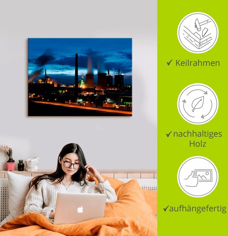 Artland Artprint Duisburg- Dehoga na zonsondergang als artprint op linnen poster in verschillende formaten maten