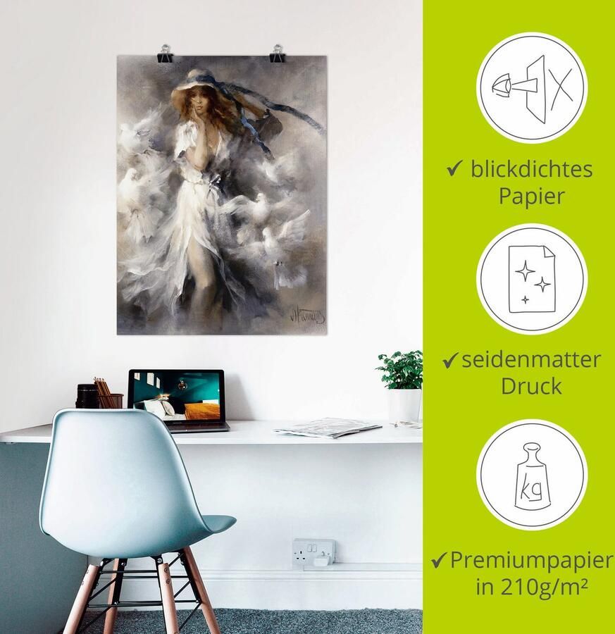 Artland Artprint Duiven als artprint op linnen poster in verschillende formaten maten - Foto 2