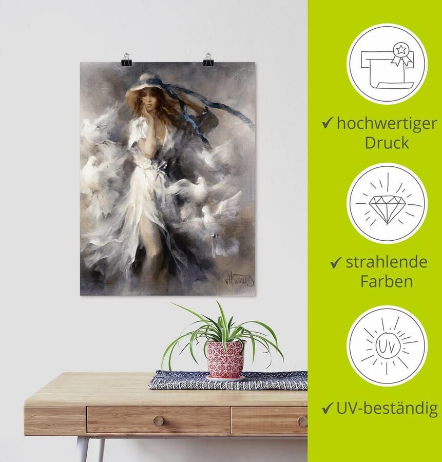 Artland Artprint Duiven als artprint op linnen poster in verschillende formaten maten - Foto 3