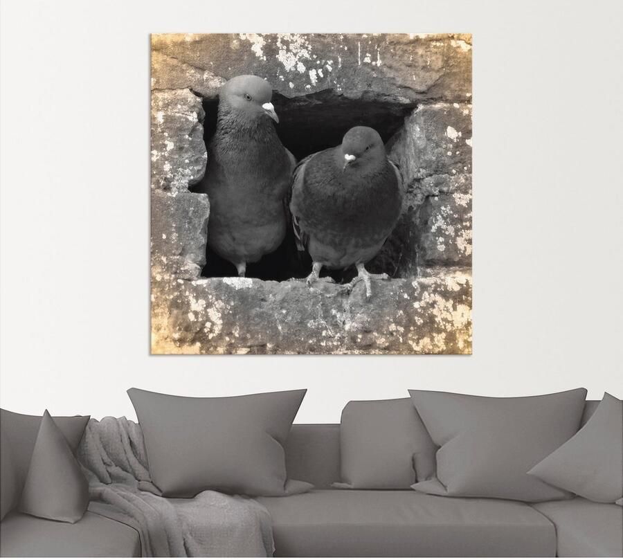 Artland Artprint Duiven liefde als artprint van aluminium artprint voor buiten artprint op linnen poster in verschillende maten. maten - Foto 5