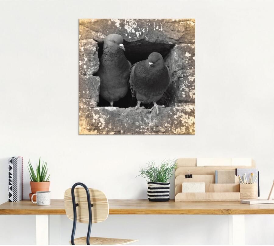 Artland Artprint Duiven liefde als artprint van aluminium artprint voor buiten artprint op linnen poster in verschillende maten. maten - Foto 4