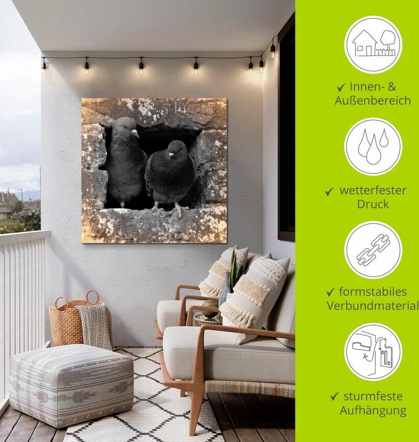 Artland Artprint Duiven liefde als artprint van aluminium artprint voor buiten artprint op linnen poster in verschillende maten. maten - Foto 3