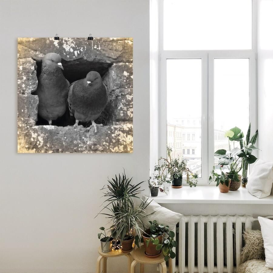 Artland Artprint Duiven liefde als artprint van aluminium artprint voor buiten artprint op linnen poster in verschillende maten. maten - Foto 2